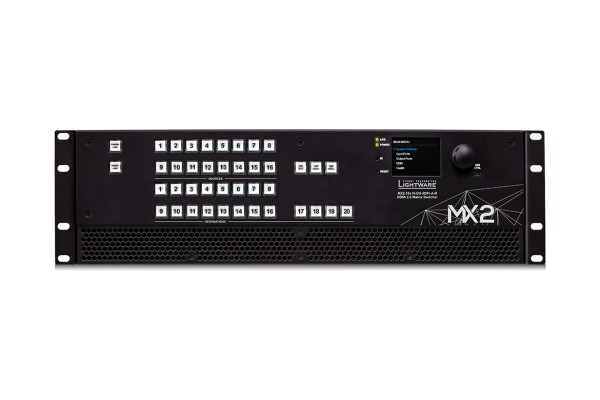 Lightware MX2-16x16-DH-8DPi-A-R rental matrix switcher front view