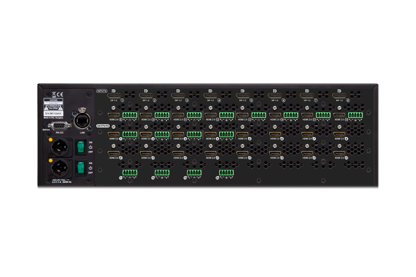 Lightware MX2-16x16-DH-8DPi-A-R rental matrix switcher rear connections