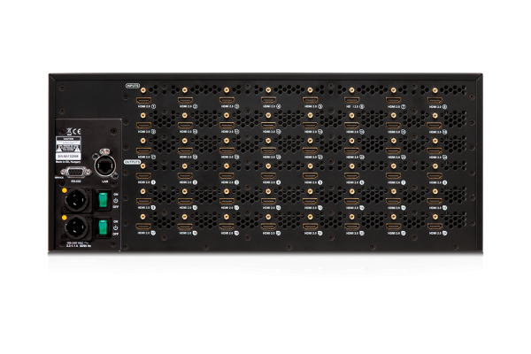 Lightware MX2-24x24-HDMI20-R rental matrix switcher rear connections