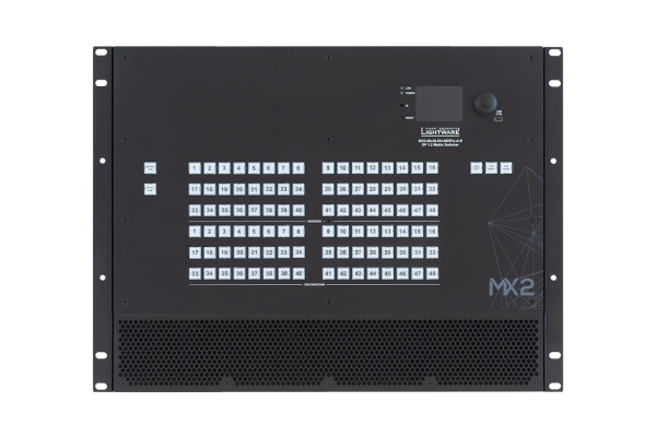 MX2-48x48-DH-48DPio-A-R front Lightware MX2-48x48-DH-48DPio-A-R rental matrix switcher front view