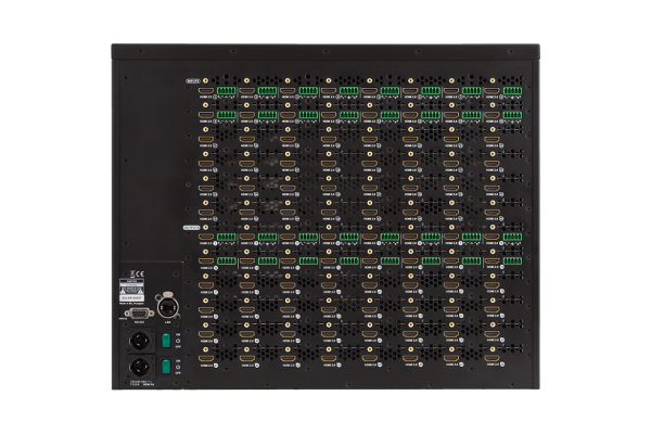 MX2-48x48-HDMI20-A-R rear Lightware MX2-48x48-HDMI20-A-R rental matrix switcher rear connections