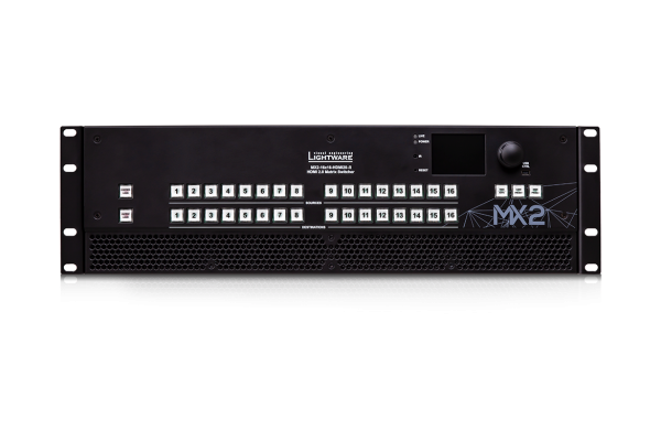 Lightware MX2-16X16-HDMI20-R rental matrix switcher front view
