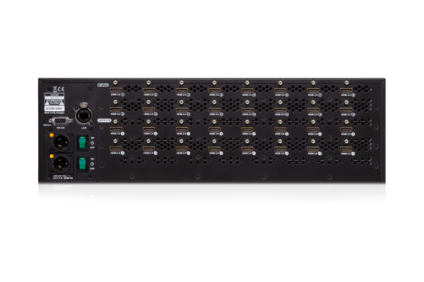 Lightware MX2-16X16-HDMI20-R rental matrix switcher rear connections